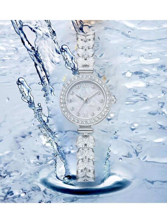 Women\'s Silver White Analog Quartz Petal Casual Bracelet Simulated Luxury Watch main image 7